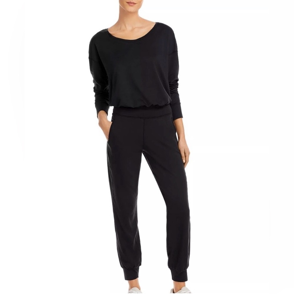 Sweaty Betty Gary Ling Sleeve Jumpsuit Black Stretch Size XS